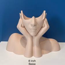 Mini Lady Goddess Head Vase Planter Pot