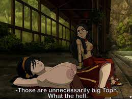 2girls alternate breast size avatar the last airbender big ass  big breasts big butt breasts bigger than body breasts bigger than head  breasts bigger than torso casual nudity clothing