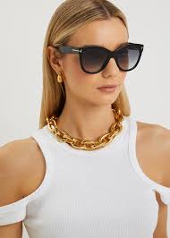 TOM FORD Wallace black round-frame sunglasses