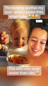Kid Eating Meat Ball Soup