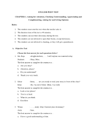 Materi bahasa inggris kelas 8 semester i setelah asking for attention , yang kedua adalah checking for understanding. Soal Bahasa Inggris Kelas 8 Bab 1