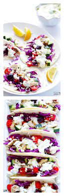 Season both sides of the fish with a few generous pinches of salt and pepper. Greek Fish Tacos Gimme Some Oven Recipe Food Recipes Fish Recipes