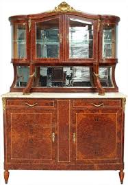 Antique Louis Xvi Burled Walnut Beveled Rounded Glass Doors Marble Top Buffet My Dream Home Witch House Buffet Cabinet