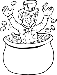 Leprechaun With Pot Of Gold Coloring Page 2 St Patricks Coloring Sheets Coloring Pages Leprechaun Pictures
