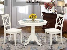 Very beautiful high end cherry wood dining room set, rounded glass and wood doors with inlay work, must be seen to be appreciated. Amazon Com East West Furniture Modern Dining Table Set 2 Excellent Kitchen Chairs A Beautiful Round Kitchen Table Faux Leather Seat And Linen White Finnish Pedestal Dining Table Table Chair Sets