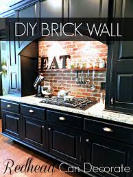 After each piece of particle board is dried thoroughly, it's time to put the backsplash up for good. Diy Brick Backsplash Redhead Can Decorate