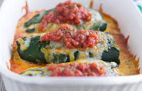 With ties to puebla, chiles rellenos can be made with poblano chiles, hatch chiles battered then fried, chiles rellenos can be topped with various sauces — salsa roja is the most traditional, but puebla is known. Baked Chili Rellenos With Salsa Chicken Thaicaliente Com