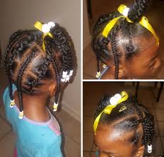 Medium hair, whether it's natural or extended, works best for a multi styled look such as this. Simple Hair Styles For Little Black Girls Braids Beads And Rubber Bands In Curly And Thick Hair Easy Little Girl Hairstyles Hair Styles Kids Hairstyles