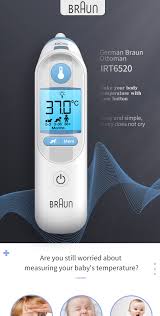 Braun German Version Luminous Thermometer Irt6520 Temperature Meter Precision Ear Thermometers Digital Monitors Baby Health Care