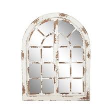 45+ mirror decoration ideas for your home square or rectangular framed mirrors are the most commonly available but don't limit your ideas for decorating with mirrors to only these shapes. 48 X 37 Farmhouse Classic Arched Window Design Decorative Wall Mirror White Olivia May Target