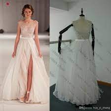 Discountsheer Beach Wedding Dresses A Line Beaded Embroidery Runway Gowns Cap Sleeves Tulle Chiffon Real Images From Hua Yi Zhang 184 93 Dhgate Com Wedding Dress Long Sleeve Sheer Wedding Dress Long Sleeve Wedding