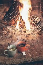 Passer De Bons Moments Au Bord Du Feu Tasse Cafe Au Coin Du Feu Pause Cafe