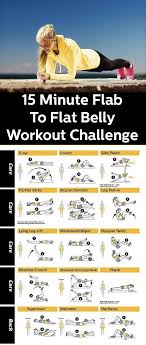 15 Minute Flab To Flat Belly Workout Challenge Belly Workout Challenge Workout Posters Belly Workout