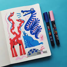 Posca Markers In Lienke Raben S Sketchbook Marker Art Art Journal Inspiration Cool Drawings