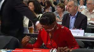 Sahra wagenknecht, who has advocated putting a limit on the number of refugees germany should accept, is the second german politician to be attacked with a dessert this year over her position on. Far Left German Mp Cream Pied For Stance On Refugees Metro News