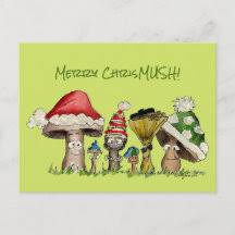 They dressed in red clothing with white spots, similar to amanita mushrooms. Mushroom Christmas Cards Zazzle 100 Satisfaction Guaranteed