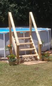 Pin By Ewa Hofmann On Above Ground Pool Stairs In 2020 Diy Swimming Pool Pool Lounge Pool Decor