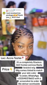 Price:600ghc. Glueless Prestyled braided cornrow Rasta wig. Readily av...