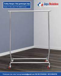 Kami menggunakan bahan kayu jati belanda. Trolley Hanger Rak Gantungan Baju