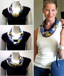 Different Ways To Wear A Scarf In The Summer Just Tie Three Knots In Your Scarf Then Put It On Your Neck Like A Necklace Tie The Scarf Behind Your Neck And Puff The Knots How To Wear Scarves