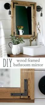 Diy Wood Framed Bathroom Mirror A Simple Project That Doesn T Require Any Fancy Tools Wood Framed Bathroom Mirrors Bathroom Mirrors Diy Bathroom Mirror Frame