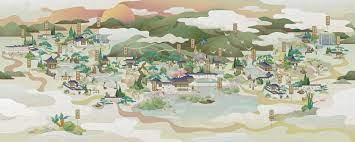 杭州绿城云栖桃花源清新国风地图 插画 商业插画 moocheano 原创作品 站酷 zcool chinese landscape painting chinese landscape landscape paintings