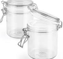 Amazon.com: 2 Pack 500ml/17oz Plastic Storage Jars Clear Wide Mouth Canning  Jar Empty Sealed Bottle Container with Airtight Lid for Food Storage ...