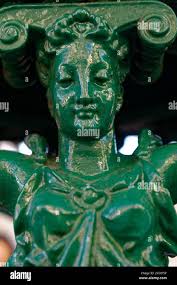 Details of the Wallace Fountains of Paris, France. Designed by  Charles-Auguste Lebourg, Sculptor Stock Photo