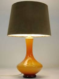 retro 1970s italian amber glass lamp base beautiful lamp fully rewired pat tested interieur
