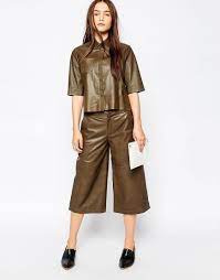 muubaa bello leather culottes at asos com latest fashion clothes leather culottes fashion
