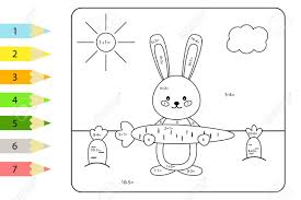 Addition and subtraction coloring pages. Educational Coloring Page For Preschool Kids Paint Color By Royalty Free Cliparts Vectors And Stock Illustration Image 124315125