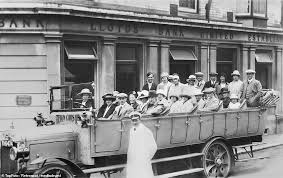 Day Trippers From 1920s Cram Into An Open Topped Charabancs For Breaks The Great Celebrity