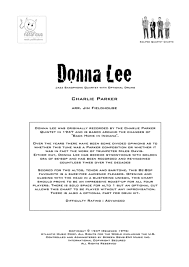 Donna Lee For Sax Quartet By Charlie Parker Digital Sheet