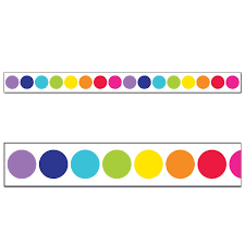 Rainbow Big Dots Straight Borders Classroom Themes Schoolgirl Style Classroom Bulletin Board Display
