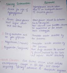 Nursing documentation is the record of nursing care that is planned and delivered to individual clients by qualified nurses or other caregivers under the direction of a qualified nurse. Write A Nursing Care Plan For Patient With Diabetes Mellitus State What You Will Teach Homeworklib