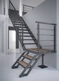 Shop with afterpay on eligible items. Escalier Contemporain Avec Structure Et Profil 100 Aluminium Black Ou Silver Mat Marche Valchromat Stair Railing Design Home Stairs Design Railing Design