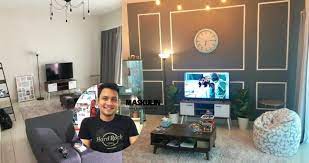 Pilihan yang lebih bijak berbanding 'wallpaper' (kertas dinding. Diy Deko Feature Wall Bajet Rm50 Untuk Ruang Tamu Lelaki Ini Kongsi 5 Step Je Siap Maskulin