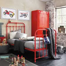 Inspiration Londres Chambre D Ado Lit Barreaux Rouge Style Industriel Mur De Briques Deco Chambre Garcon Chambre Garcon Industrielle Chambre Enfant
