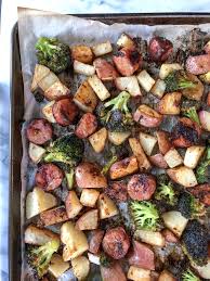 Sausage Potato Broccoli Sheet Pan Supper Whole30 Mary S Whole Life Sheet Pan Suppers Recipes Sheet Pan Suppers Sheet Pan Recipes