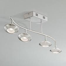 Pro Track Thurston Satin Nickel 4 Led Track Light Kit 2t524 Lamps Plus Track Lighting Kits Track Lighting Contemporary Ceiling Light