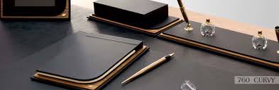 760 Curvy Deri Ve Agac Sumen Takimi Desk Set Wood Desk Leather