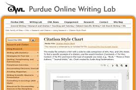 The Owl At Purdue Citation Style Chart Compare Mla Apa