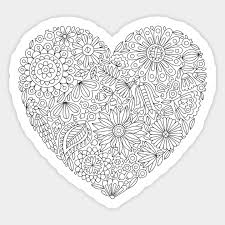 Includes images of baby animals, flowers, rain showers, and more. Flowers Heart Coloring Page Flourish And Bloom Flower Heart Sticker Teepublic