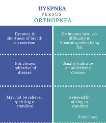 Difference Between Dyspnea And Orthopnea Dyspnea Vs Orthopnea Comparison Summary Nursing Information Pharmacology Nursing Nursing Study