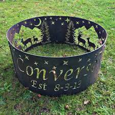 Metal ring for fire pit. Personalized Fire Ring Metal Fire Pit Custom Steel Fire Etsy