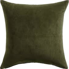 23 Leisure Olive Green Pillow Cb2 Canada In 2020 Olive Green Pillow Green Pillows Green Throw Pillows