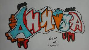 Add darker tone on the graffiti colors. Cara Menggambar Grafiti Simple Nama Annisa Youtube