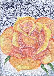 Rose Pointillism By Roses Are Evil On Deviantart Pointalism Art Art Canvas Art Projects