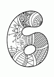 Number 6 coloring page to color, print or download. Pattern Number 6 Coloring Pages For Kids Counting Numbers Printables Free Wuppsy Com Coloring Pages Mandala Coloring Pages Free Printable Coloring Pages