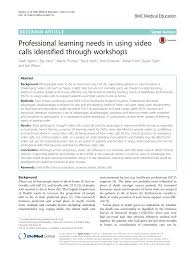 Pdf Professional Learning Needs In Using Video Calls